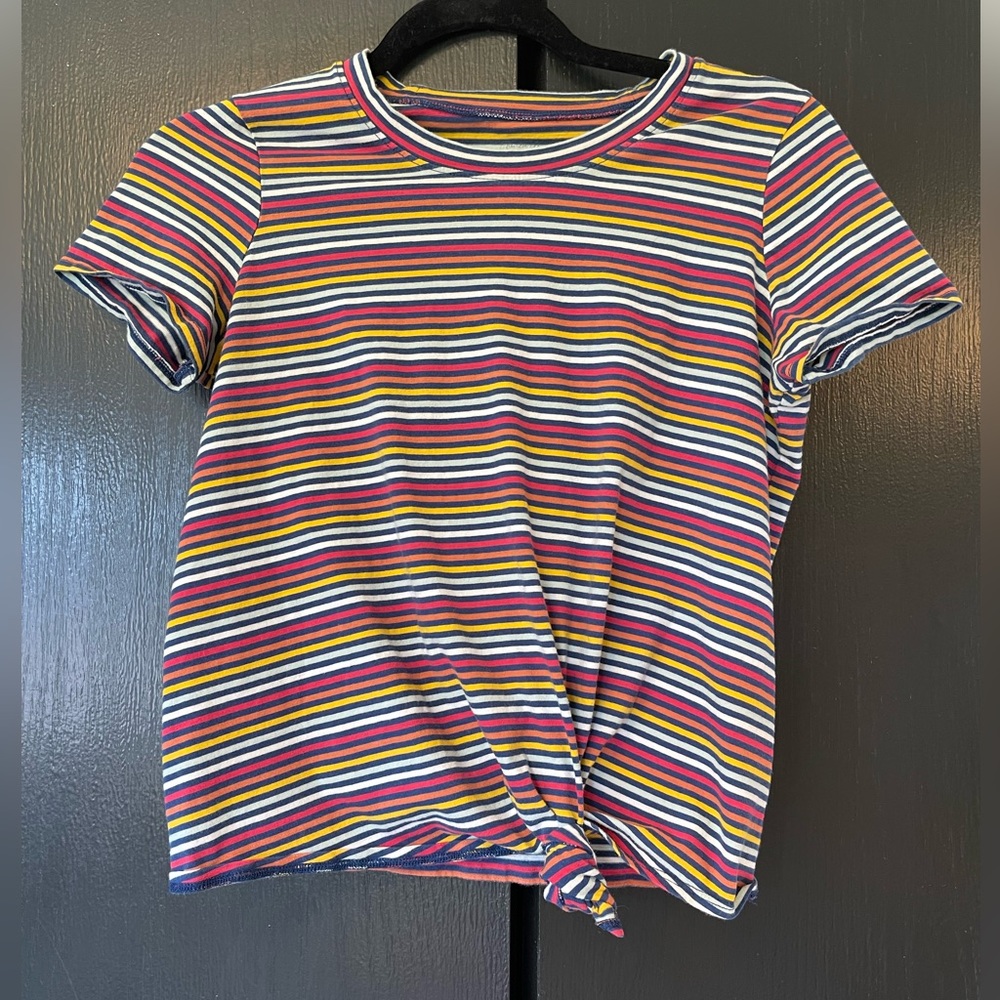 Madewell striped crop tee
